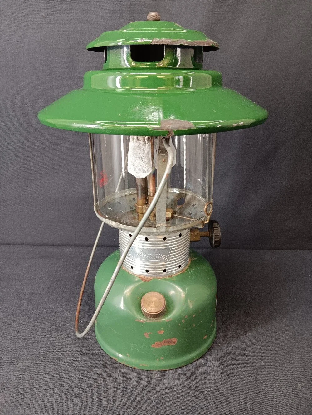 Tested 1970 Coleman 228F Big Hat Lantern with Yellow Clamshell Case Serviced